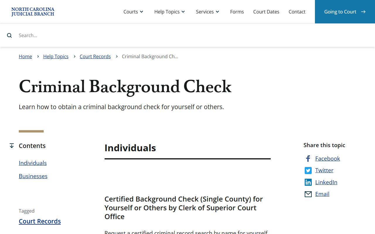 Granville County court records official criminal background check instructions