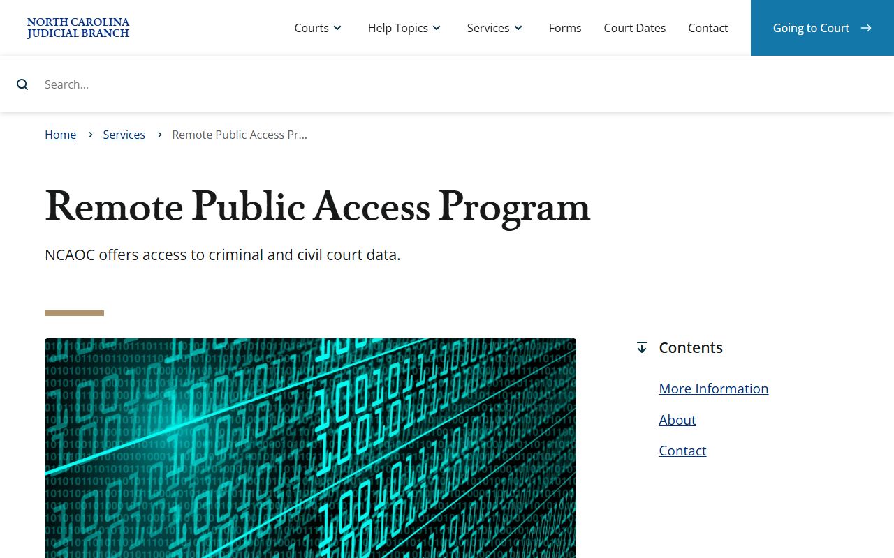 Granville County court records remote public access program