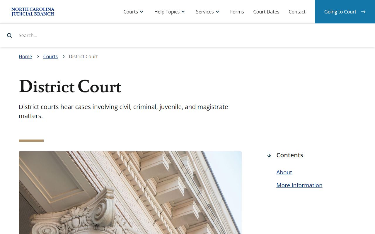 Granville County criminal court records District Court page