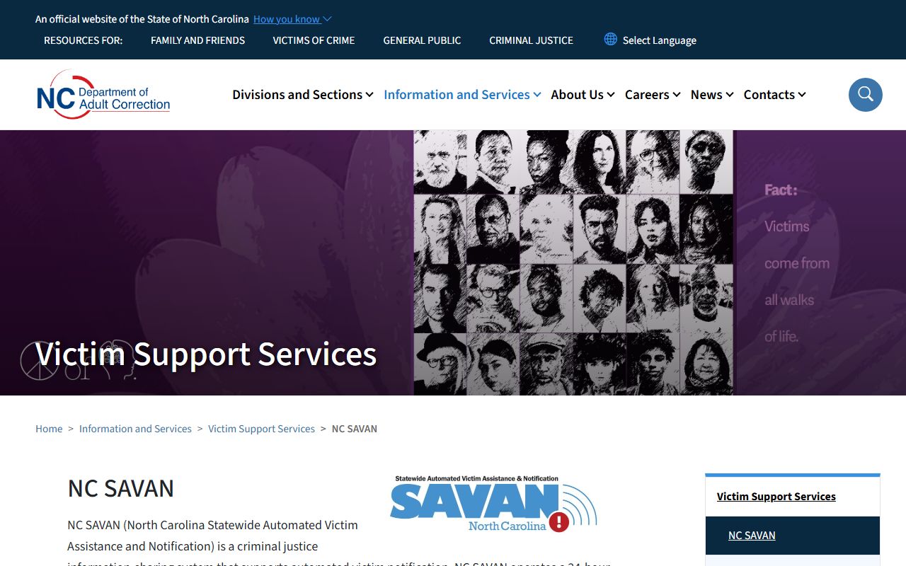 Granville County inmate search NC SAVAN notification source