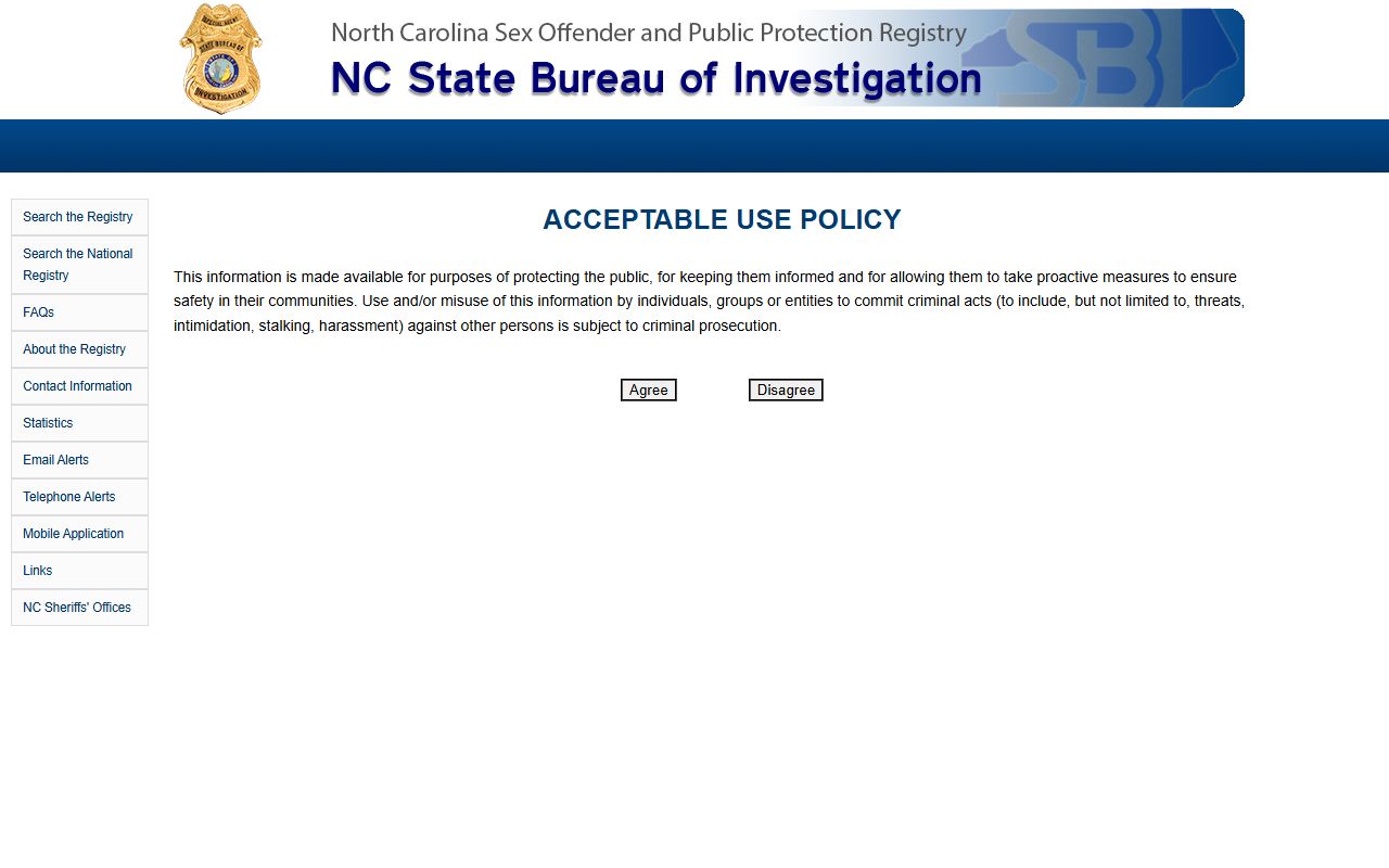 Granville County inmate records NC sex offender registry search source