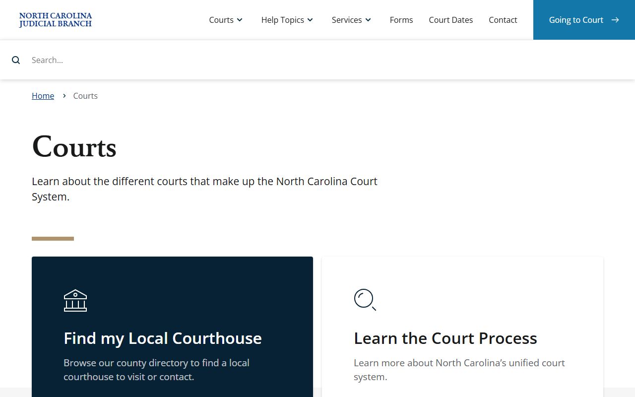 Granville County Court records court type overview