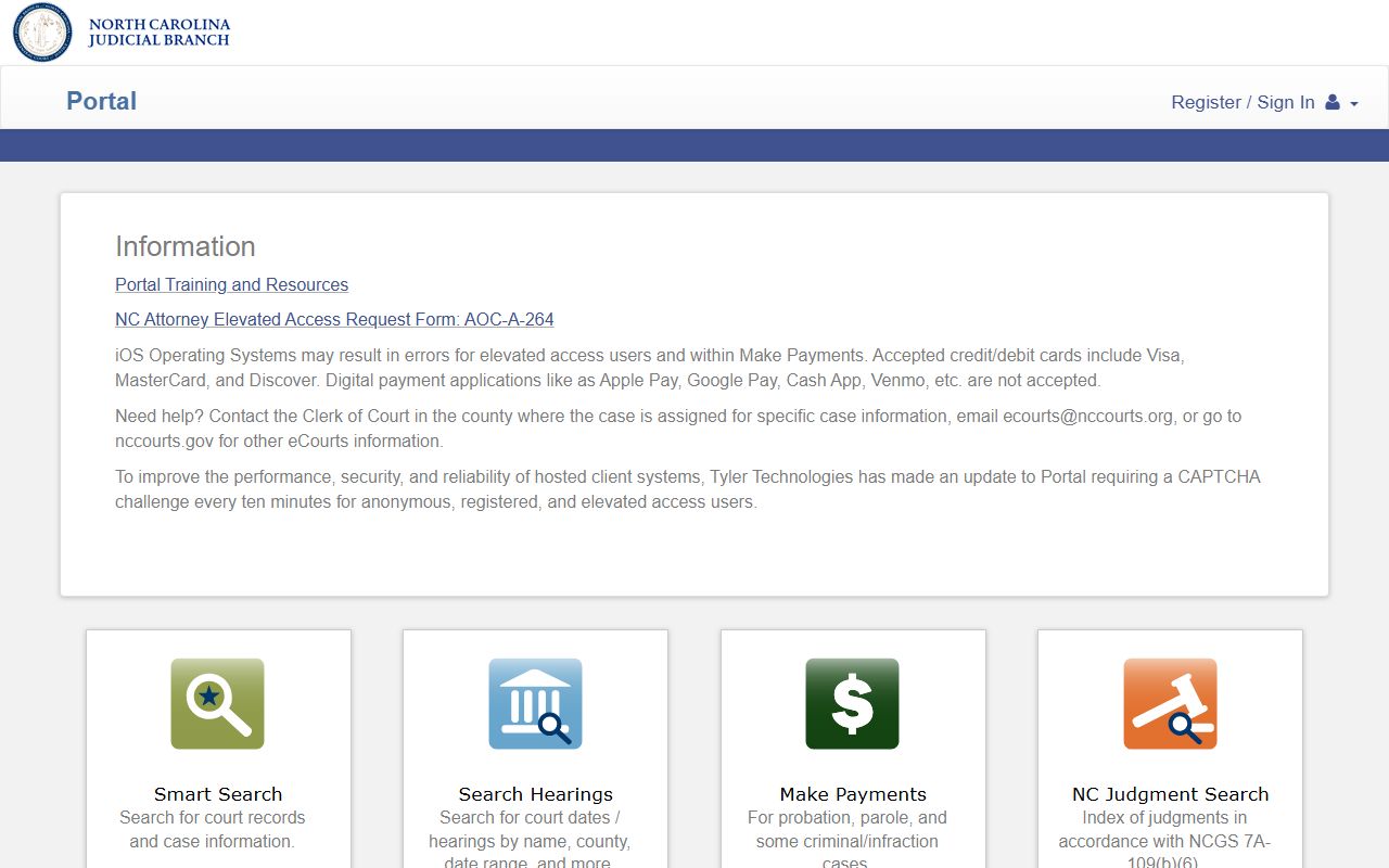 Granville County Court records NC eCourts Portal home